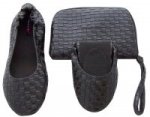 Tipsyfeet Black Weave Foldable Shoe